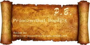 Princzenthal Bogát névjegykártya